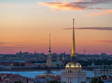 人造 Saint Petersburg 城市 俄罗斯 日落 河流 建筑 天空 高清壁纸 4595x2585