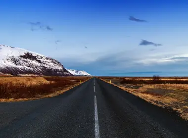 冰岛，漫长的道路，下雪，冬天，风景，天空 3840x2160