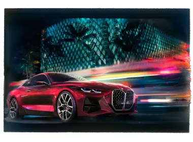 座驾 BMW Concept 4 宝马 Red Car 高清壁纸 5000x3536