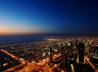 人造 迪拜 城市 阿拉伯联合酋长国 夜晚 高清壁纸 3840x2160