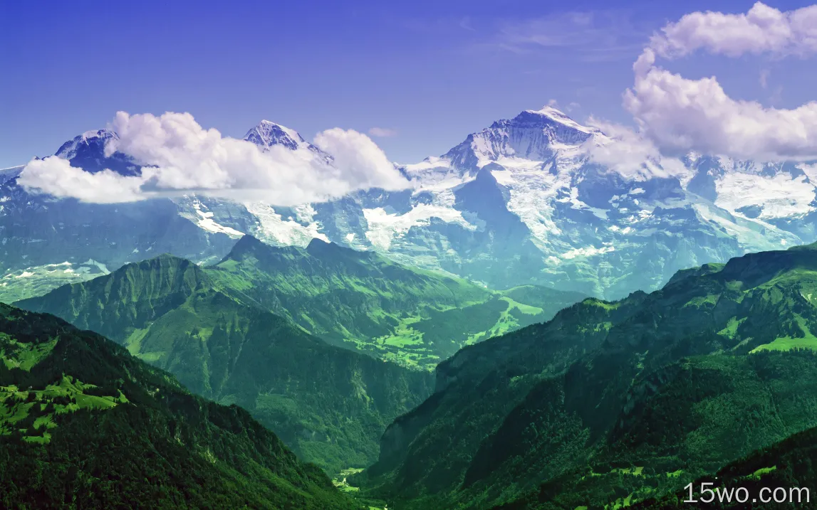 自然 山 瑞士 Bernese Alps Alps 云 高清壁纸