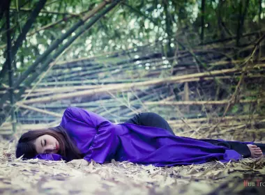亚洲人，模特，躺下，森林 4428x2214