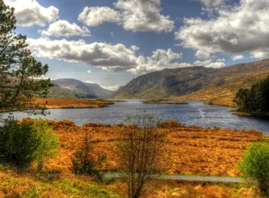 爱尔兰，格伦威格，国家公园，秋天，湖泊，风景 3840x2160