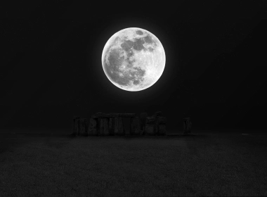 月亮，星星，巨石阵，夜晚 2560x1440