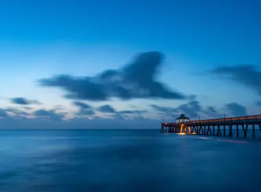 pier, sea, dusk, water, clouds 7855x5239