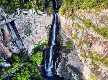 瀑布、悬崖、风景、森林 3840x2400