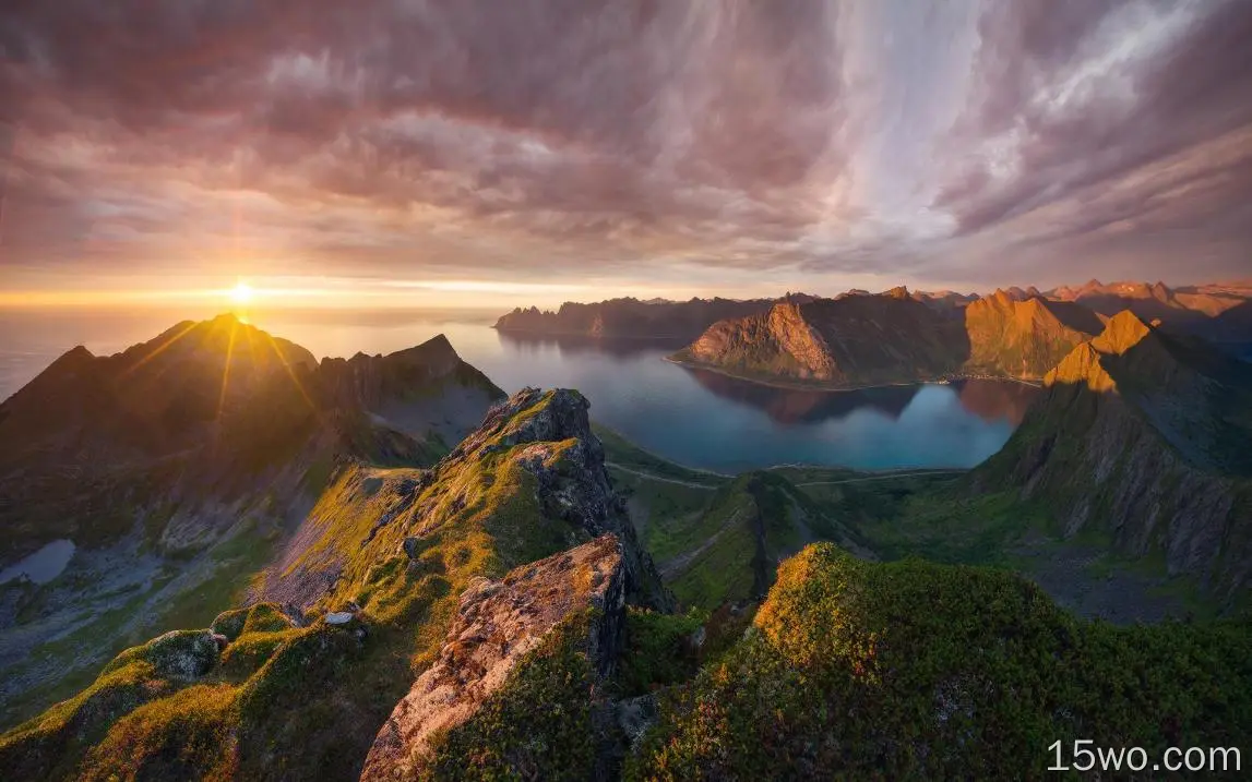 自然 风景 地球 山 湖泊 森林 Horizon 挪威 高清壁纸