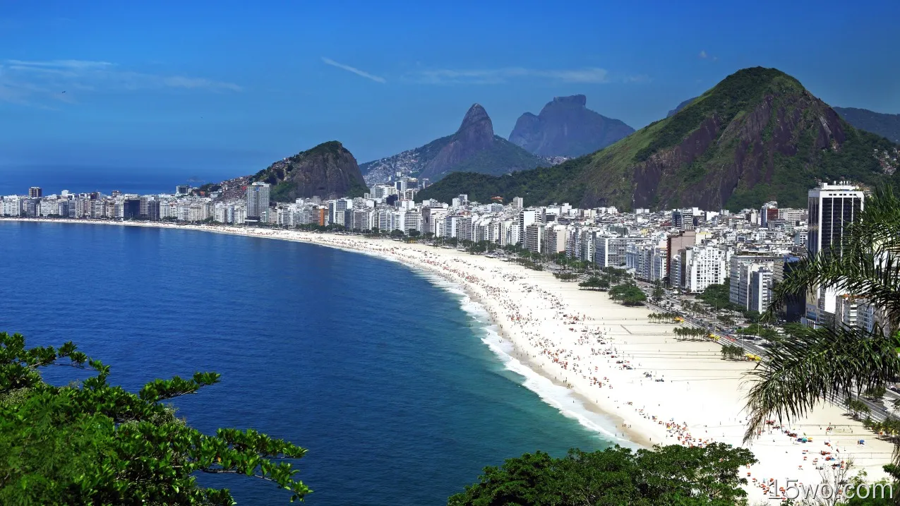 巴西，里约热内卢，城市，建筑物，海滩，人，海