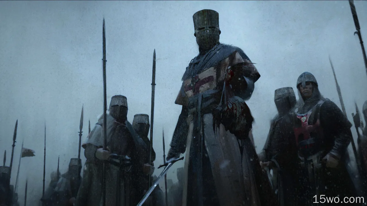 中世纪骑士、士兵、长矛、马、艺术品、头盔