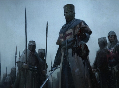 中世纪骑士、士兵、长矛、马、艺术品、头盔 2560x1440