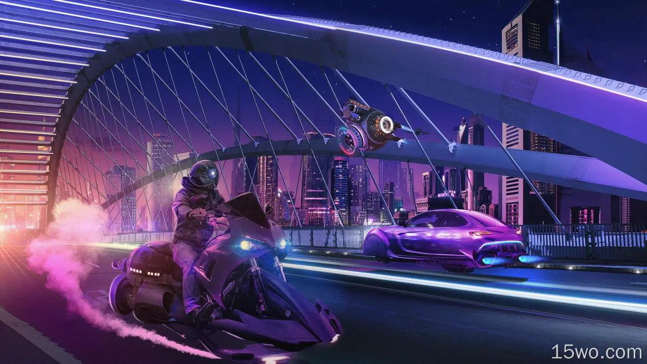 科幻 未来主义 交通工具 摩托车 汽车 高清壁纸