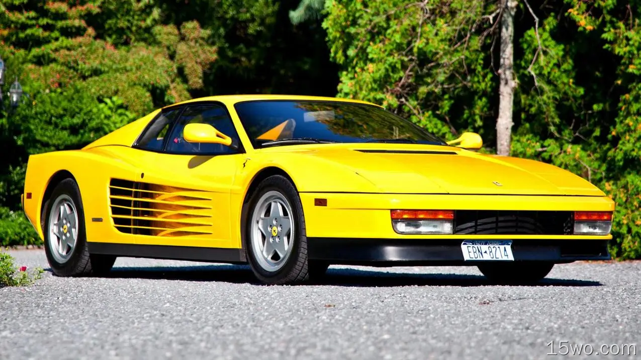 座驾 Ferrari Testarossa 法拉利 Sport Car Old Car Yellow Car 汽车 高清壁纸