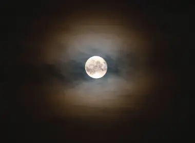 月亮、夜晚、发光、月光、云 6333x4224