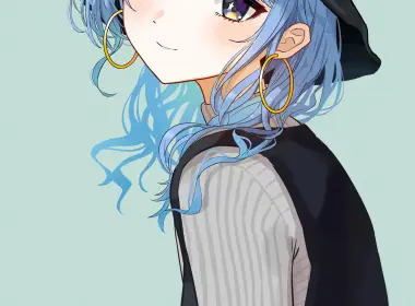 细川顺生，蓝头发，帽子，可爱 2708x4348