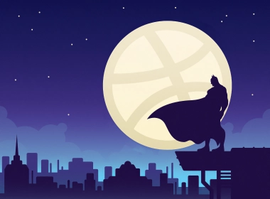 蝙蝠侠剪影，屋顶，月亮，星星，夜晚，极简主义 3200x2400