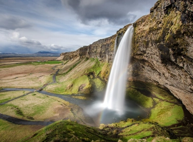 自然 Seljalandsfoss 瀑布 冰岛 高清壁纸 3840x2160