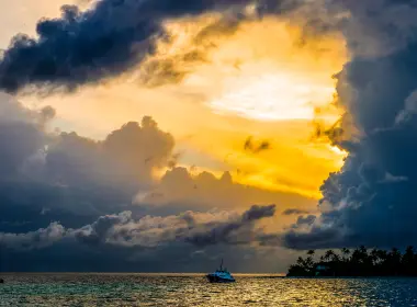 摄影 日出 Maldives Constance Halaveli Resort 船 Sea 云 天空 高清壁纸 7124x4734