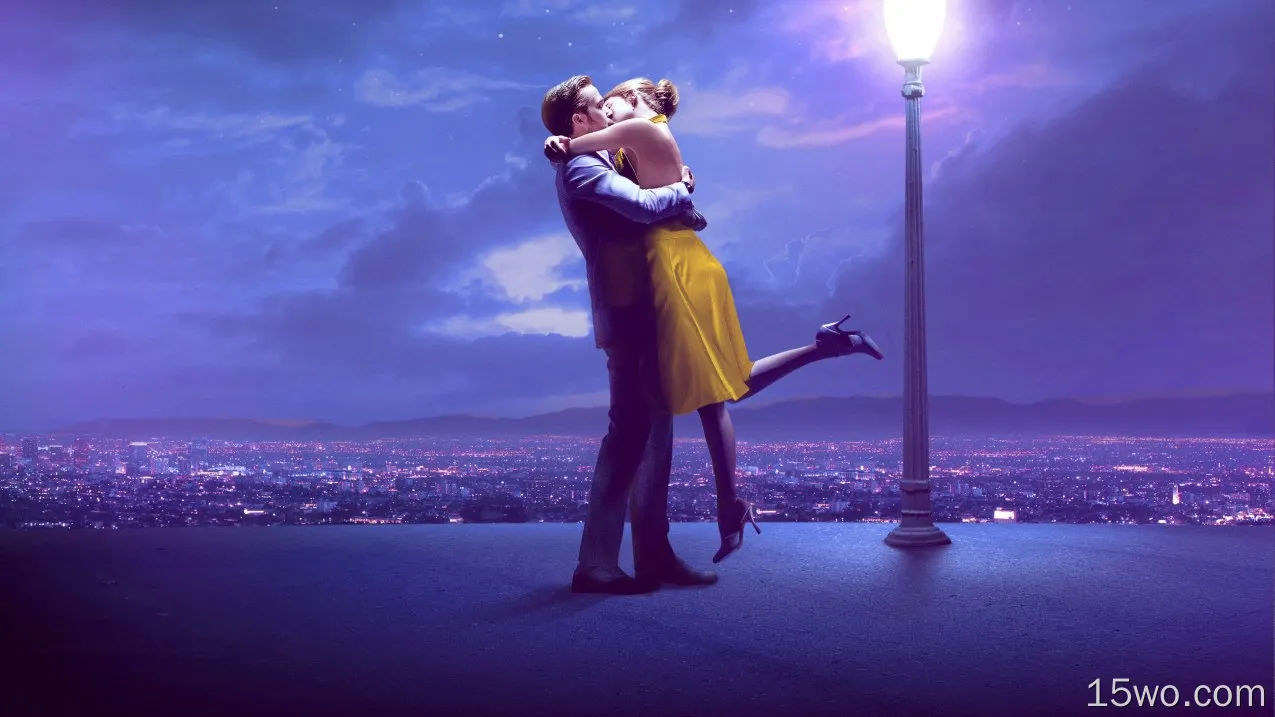 电影 La La Land 艾玛·斯通 瑞恩·高斯林 吻乐队 Hug 高清壁纸