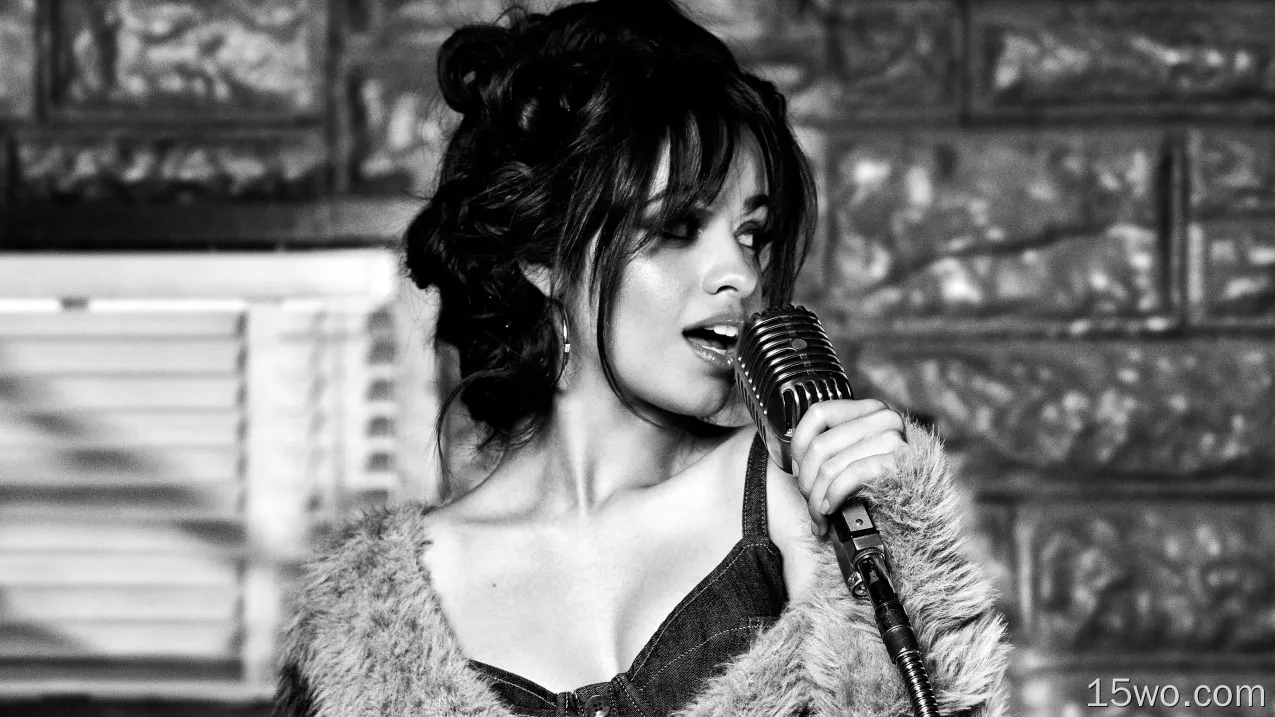 音乐 卡米拉·卡贝洛 歌手 美国 Woman Singer Latina Monochrome 黑白 高清壁纸