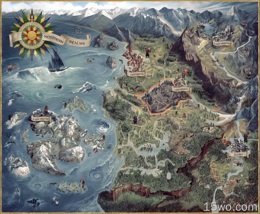 电子游戏 巫师3：狂猎 巫师 地图 高清壁纸