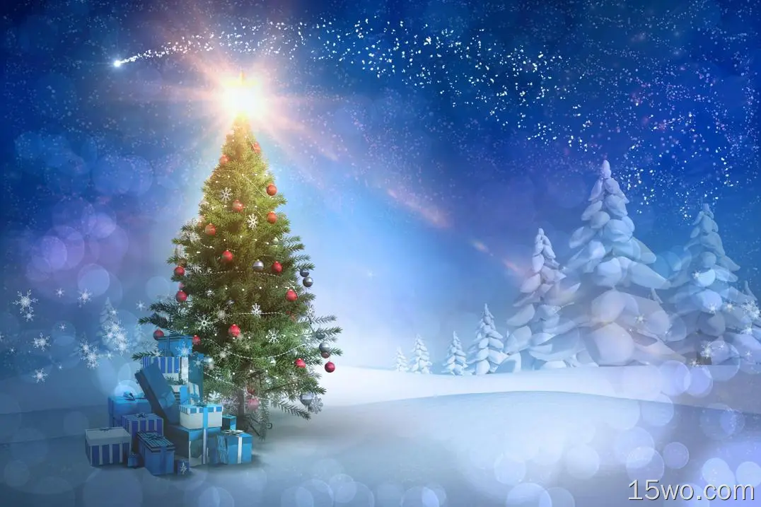节日 圣诞节 Christmas Tree 礼物 冬季 高清壁纸