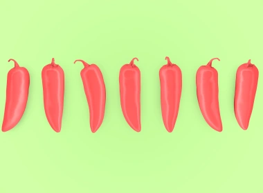 艺术 极简 辣椒 食物 绿色 红色 高清壁纸 3840x2160