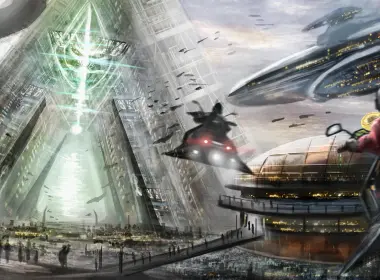 科幻 城市 未来主义 交通工具 宇宙飞船 建筑 高清壁纸 7285x2951