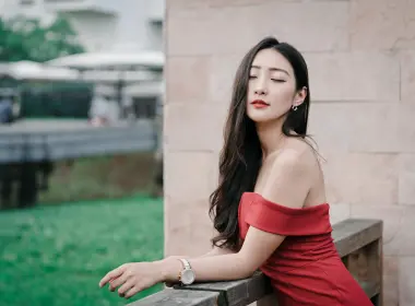 女性 亚洲 Woman 模特 女孩 Red Dress 情绪 Long Hair Black Hair Lipstick 高清壁纸 4562x3043