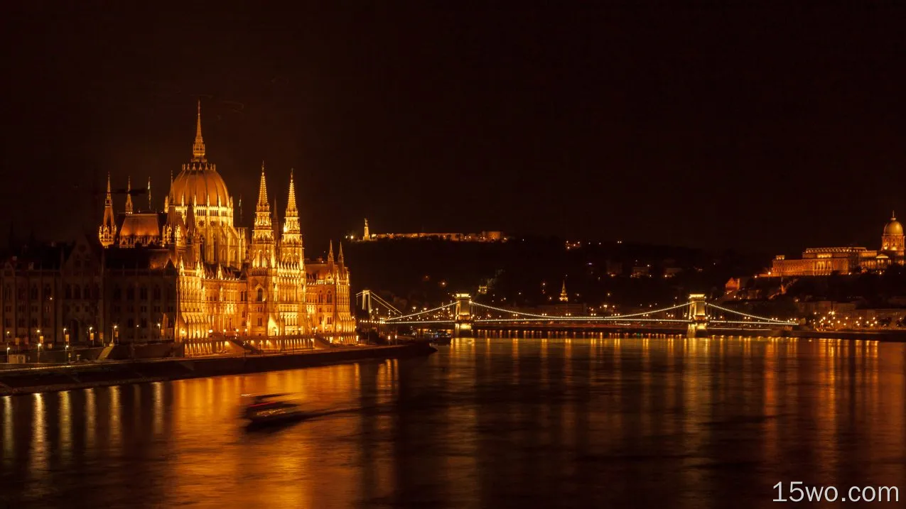 人造 布达佩斯 城市 匈牙利 夜晚 建筑 高清壁纸