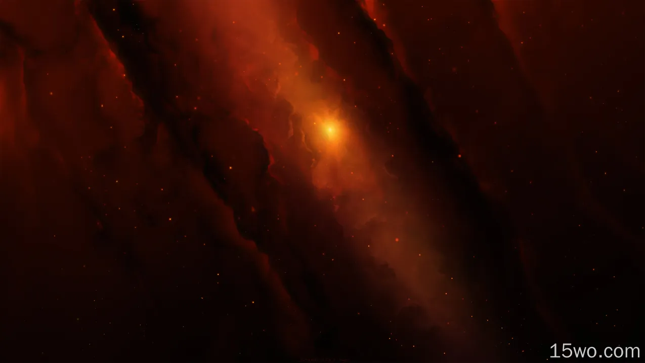 科幻 星云 orange 红色 太空 高清壁纸