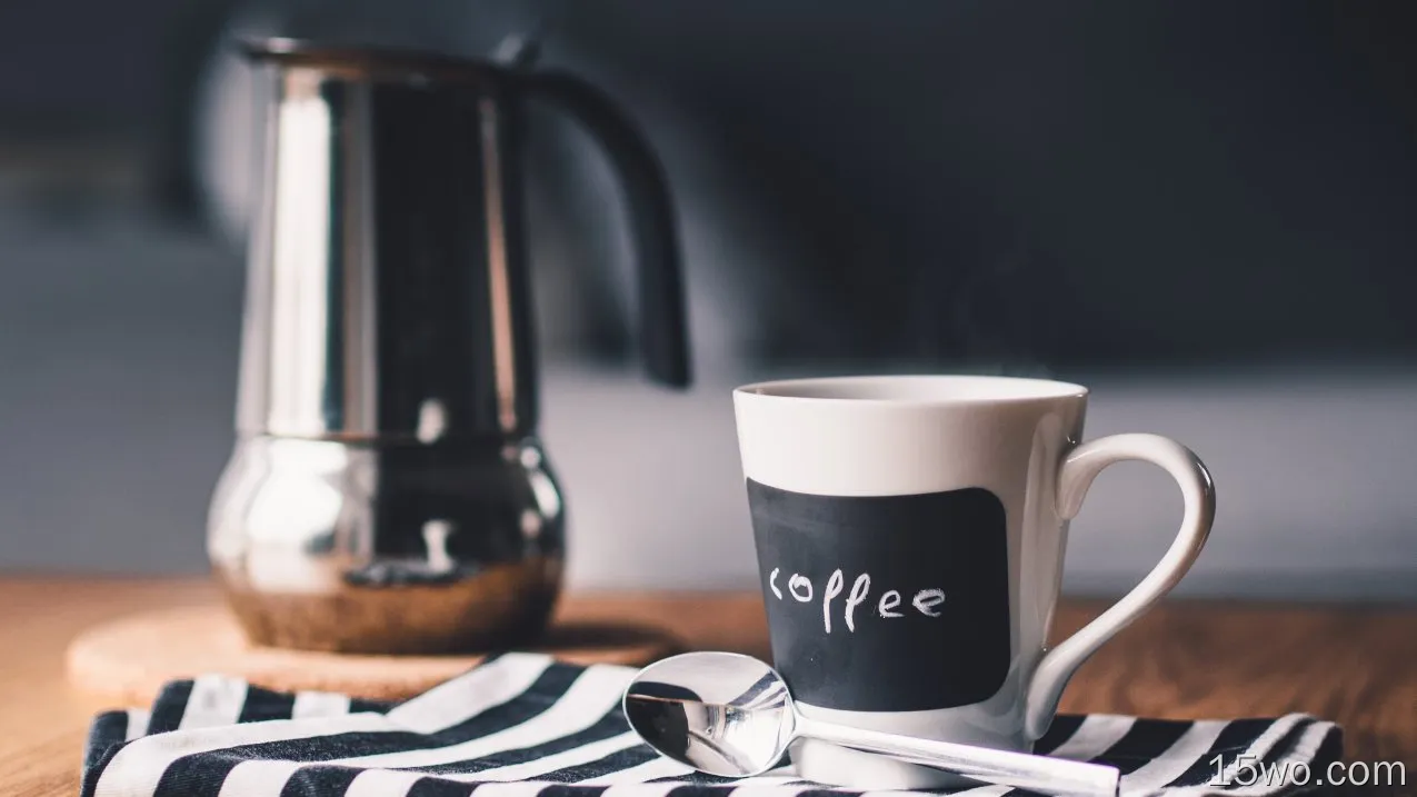 食物 咖啡 Cup Mug Spoon 黑白 高清壁纸