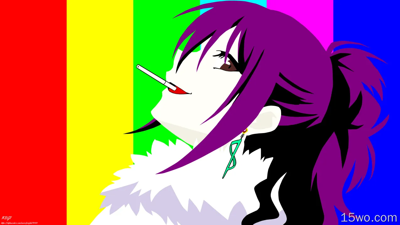 动漫 伪恋 Hana Kirisaki Purple Hair Smile Earrings Minimalist 高清壁纸