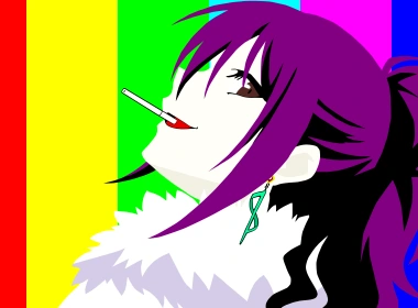 动漫 伪恋 Hana Kirisaki Purple Hair Smile Earrings Minimalist 高清壁纸 7680x4320