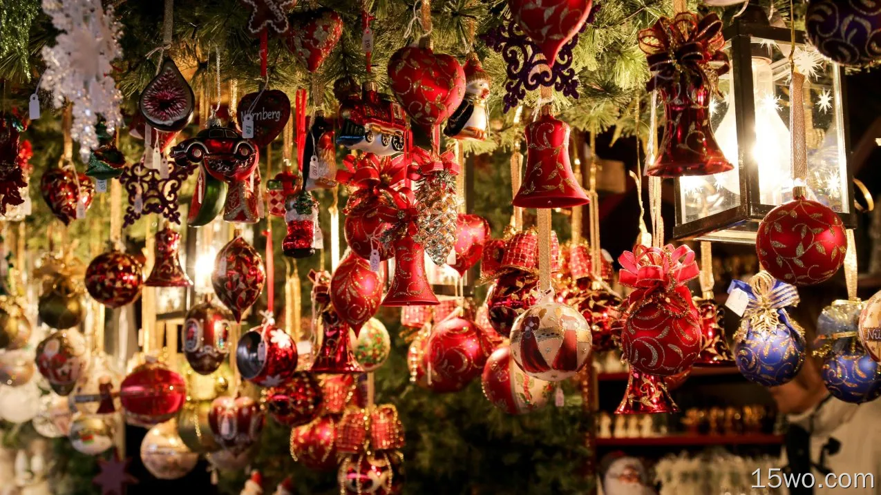 节日 圣诞节 Christmas Ornaments 灯笼 高清壁纸