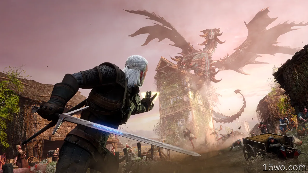 电子游戏 巫师3：狂猎 巫师 龙 Geralt of Rivia 高清壁纸