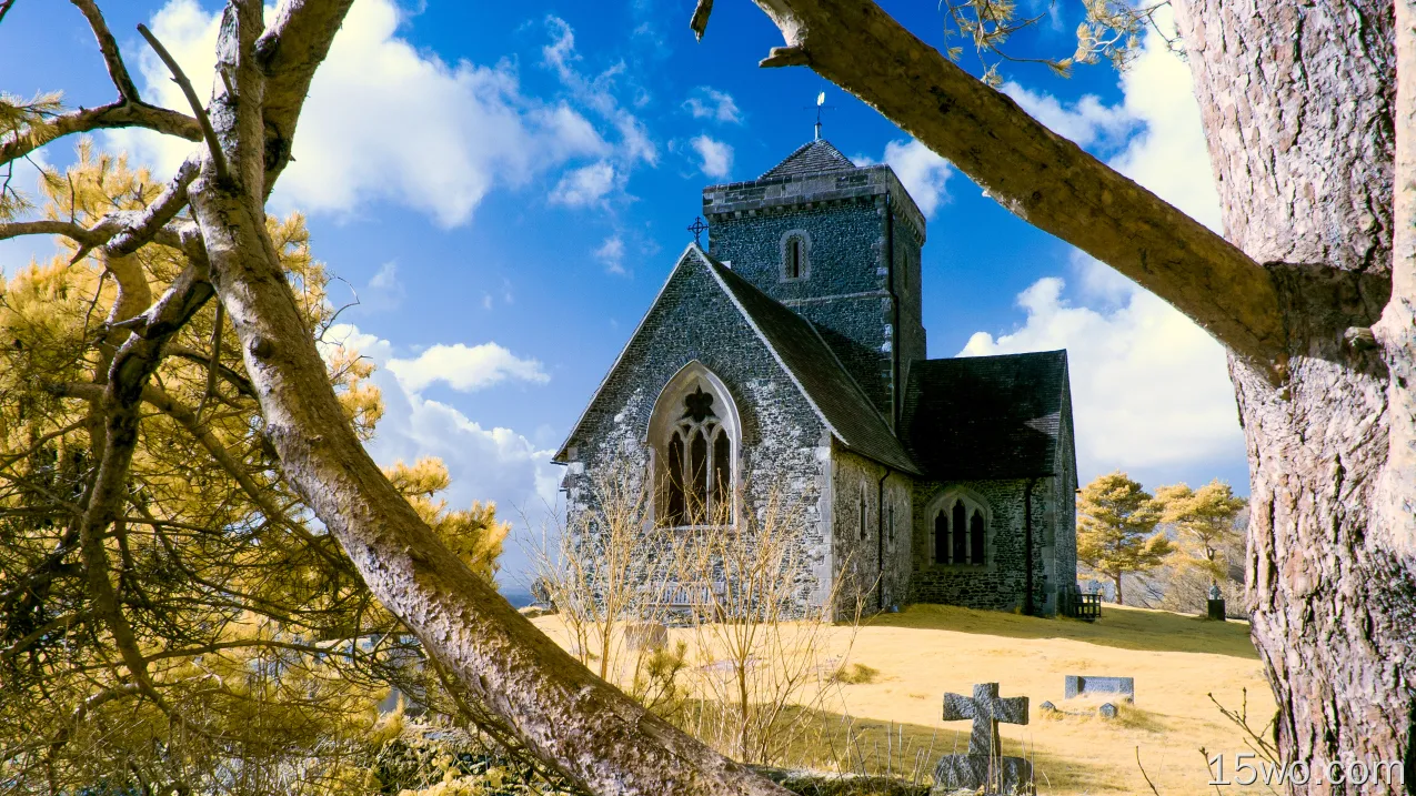 宗教 Church of St Martha-on-the-Hill 教堂 英国 Surrey 高清壁纸