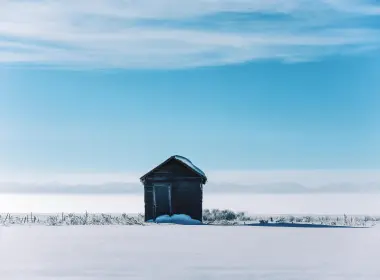 房子 小屋 雪 冬天 风景 7360x4912