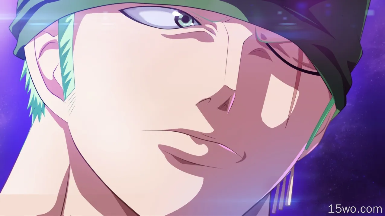 动漫 海贼王 Zoro Roronoa Scar Anime Boy Green Hair Green Eyes 高清壁纸