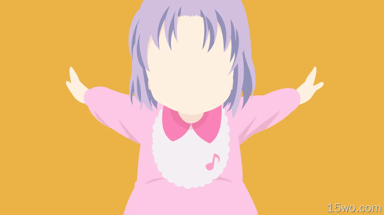 动漫 悠哉日常大王 Minimalist Renge Miyauchi Anime 女孩 Purple Hair 高清壁纸