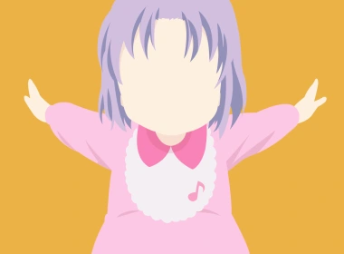 动漫 悠哉日常大王 Minimalist Renge Miyauchi Anime 女孩 Purple Hair 高清壁纸 3840x2160