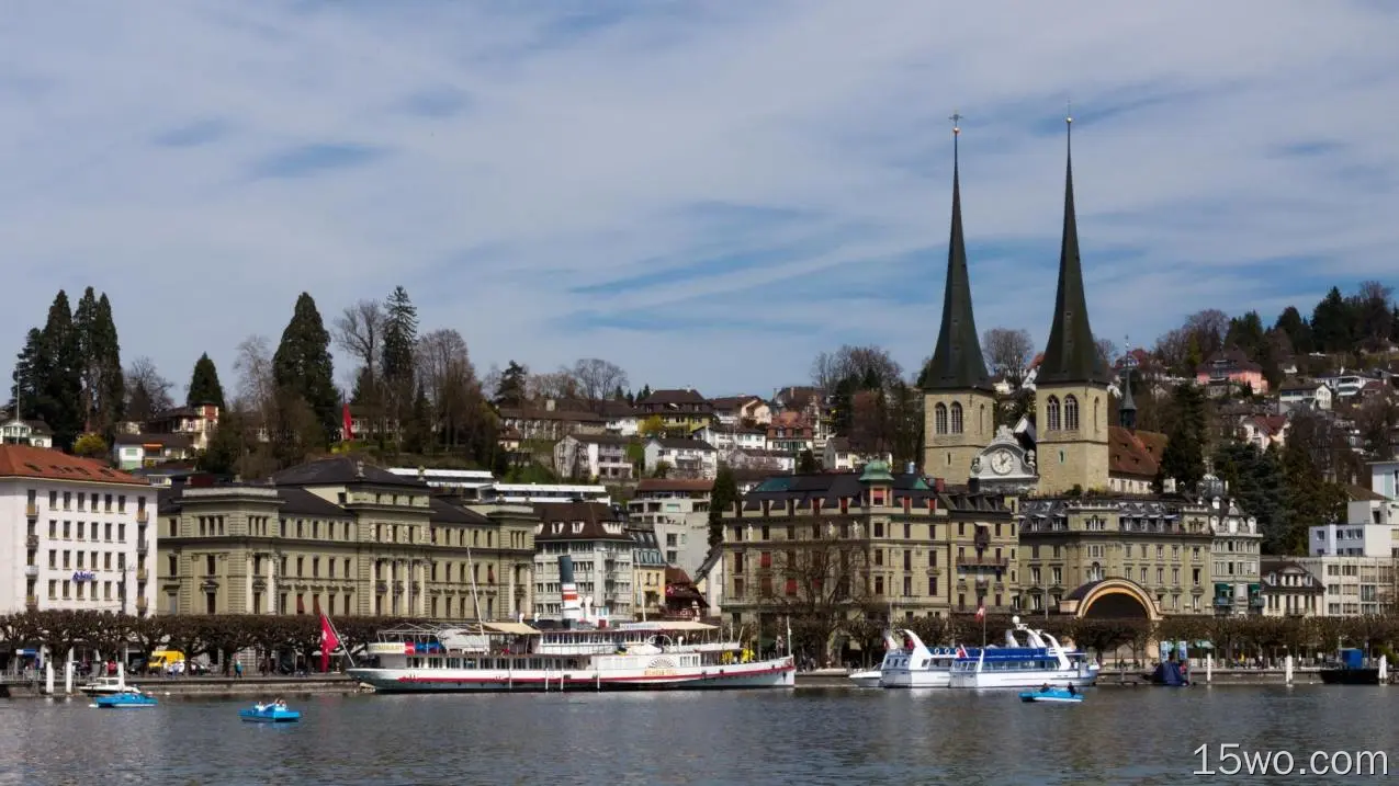 人造 Lucerne 城镇 瑞士 高清壁纸