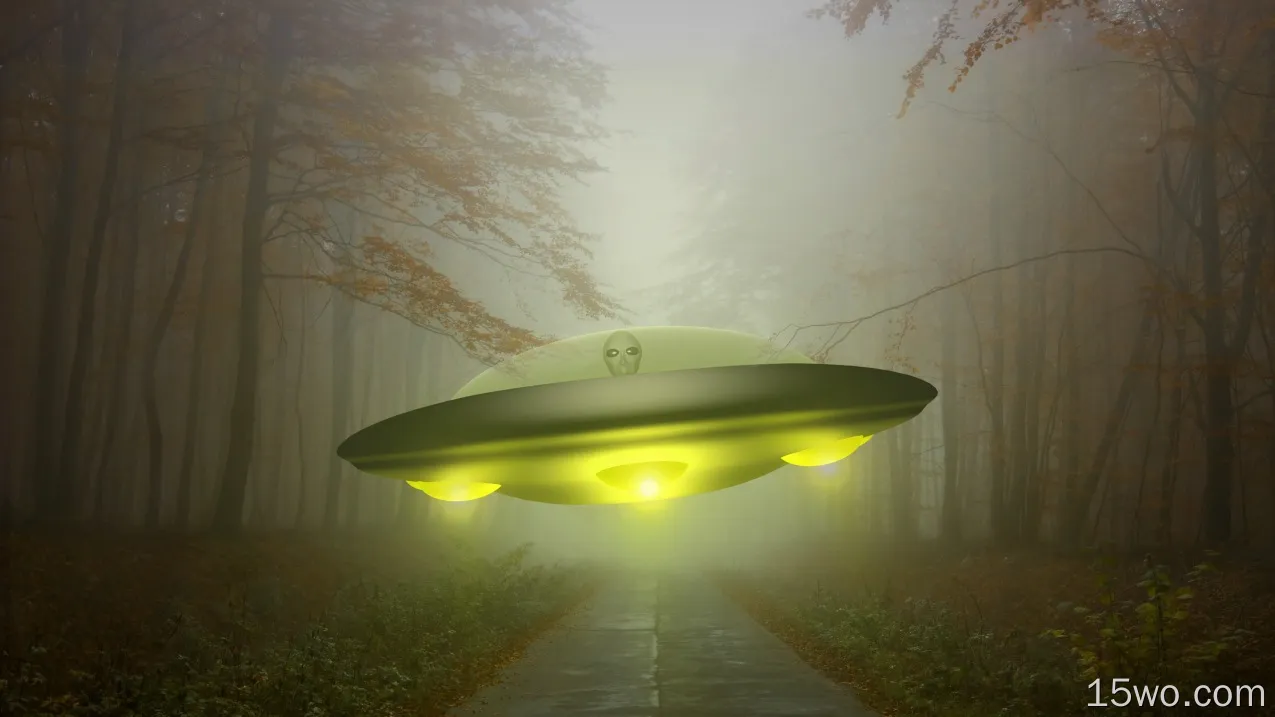 科幻 UFO 宇宙飞船 路 高清壁纸