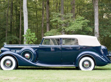 座驾 Packard Super Eight Convertible Sedan Vintage Car Old Car Blue Car 汽车 高清壁纸 3840x2160