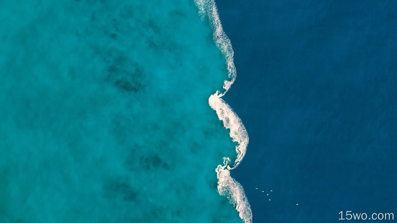 自然 海洋 Sea 水 蓝色 航拍 高清壁纸