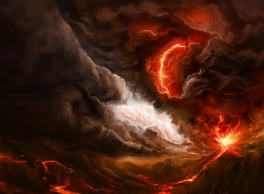 奇幻 风景 CGI 数字艺术 火山 Lava 天启 高清壁纸 3840x2160
