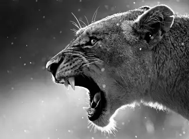 动物 狮子 猫 黑白 predator 高清壁纸 3840x2160