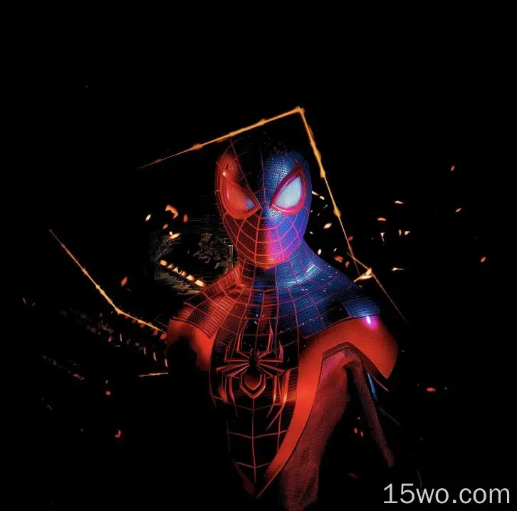 OLED,Spider-man,艺术,电蓝色的,空间,壁纸,2188x2160