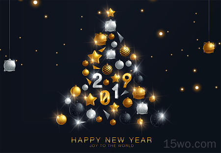 节日 2019年元旦 Bauble Christmas Tree Happy New Year 高清壁纸 6001x4168