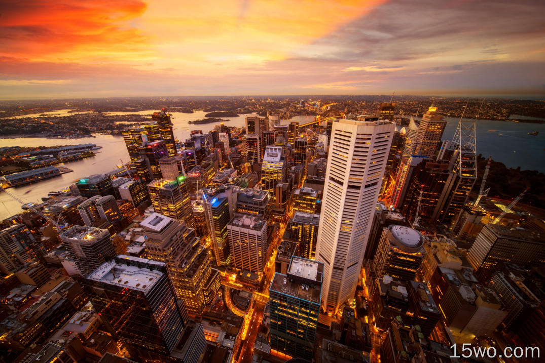 人造 悉尼 城市 澳大利亚 建筑 摩天大楼 Cityscape 高清壁纸