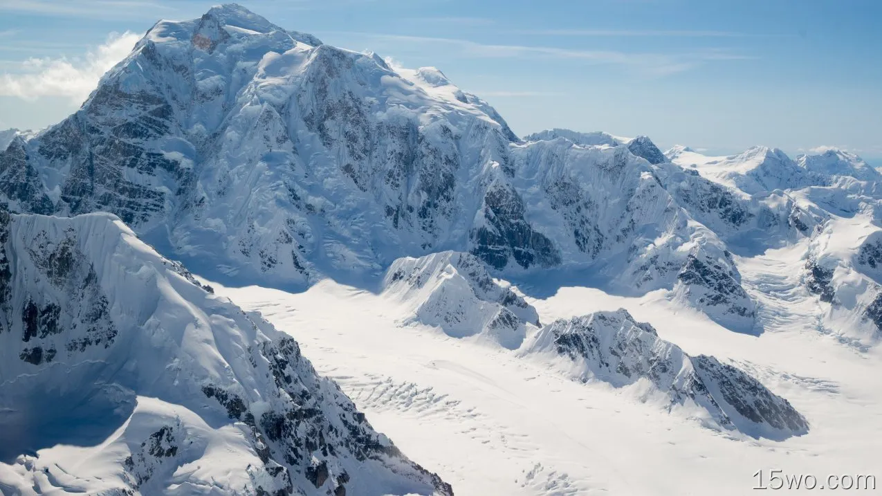 自然 山 Alaska Peak Snow 冬季 高清壁纸